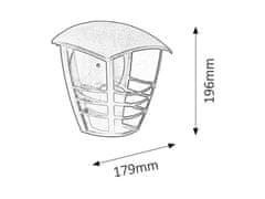 Rabalux  MARSEILLE venkovní nástěnné svítidlo max. 1x60W | E27 | IP44 - černé, 8570