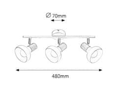Rabalux  HOLLY stropní bodové svítidlo 3x40W | E14 | IP20 - bílá, světlé dřevo