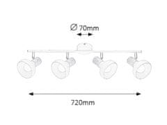 Rabalux  HOLLY stropní bodové svítidlo max. 4x40W | E14 | IP20 - bílá, světlé dřevo