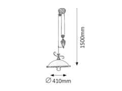 Rabalux  ELISETT závěsné svítidlo max. 1x60W | E27 | IP20 - bronz