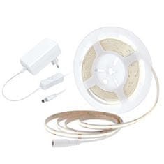 Solight  COB LED pásek, sada s adaptérem, vypínač, 5m, 8W/m, 800lm/m, studená bílá