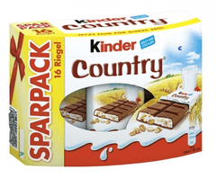 KINDER Kinder Country čokoláda s mléčnou náplní a obilovinami 16 ks, 376g