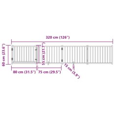 Petromila Zábrana pro psy s dvířky skládací 4 panely bílá 320 cm jedle