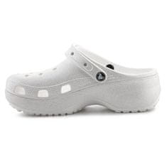 Crocs Dřeváky bílé 41 EU Classic Platform Glitter Clog W Chalk