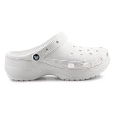 Crocs Dřeváky bílé 41 EU Classic Platform Glitter Clog W Chalk