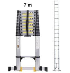 MXM Teleskopický žebřík - 7m, hliníkový