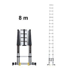 MXM Teleskopický žebřík - 8m, hliníkový