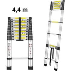 MXM Teleskopický žebřík - 4,4m, hliníkový