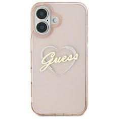 Guess Originální kryt GUESS IML Heart GUHCP16SHCHGSPP for Apple iPhone 16 , barva růžová