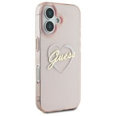 Guess Originální kryt GUESS IML Heart GUHCP16SHCHGSPP for Apple iPhone 16 , barva růžová