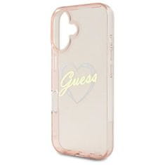 Guess Originální kryt GUESS IML Heart GUHCP16SHCHGSPP for Apple iPhone 16 , barva růžová