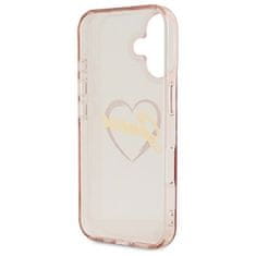 Guess Originální kryt GUESS IML Heart GUHCP16SHCHGSPP for Apple iPhone 16 , barva růžová