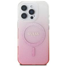 Guess Originální kryt GUESS IML Glitter Gradient Magsafe GUHMP16XHGRCELP for Apple iPhone 16 Pro Max , barva růžová