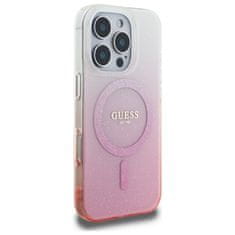 Guess Originální kryt GUESS IML Glitter Gradient Magsafe GUHMP16XHGRCELP for Apple iPhone 16 Pro Max , barva růžová