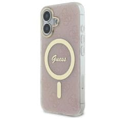 Guess Originální kryt GUESS IML 4G Magsafe GUHMP16SH4STP for Apple iPhone 16 , barva růžová