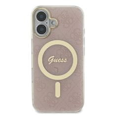 Guess Originální kryt GUESS IML 4G Magsafe GUHMP16SH4STP for Apple iPhone 16 , barva růžová