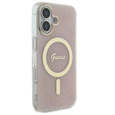 Guess Originální kryt GUESS IML 4G Magsafe GUHMP16SH4STP for Apple iPhone 16 , barva růžová