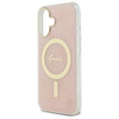 Guess Originální kryt GUESS IML 4G Magsafe GUHMP16SH4STP for Apple iPhone 16 , barva růžová