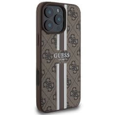 Guess Originální kryt GUESS hardcase 4G Printed Stripes MagSafe GUHMP16XP4RPSW for Apple iPhone 16 Pro Max , barva hnědá