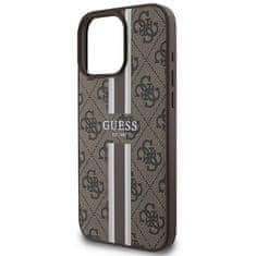 Guess Originální kryt GUESS hardcase 4G Printed Stripes MagSafe GUHMP16XP4RPSW for Apple iPhone 16 Pro Max , barva hnědá