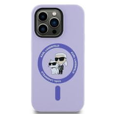 Karl Lagerfeld Originální kryt KARL LAGERFELD hardcase HC MagSafe Silicone KC Heads Ring KLHMP14LSCMKCRHU for Apple iPhone 14 Pro , barva fialová