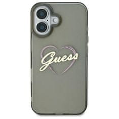 Guess Originální kryt GUESS IML Heart GUHCP16SHCHGSPK for Apple iPhone 16 , barva černá