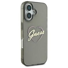 Guess Originální kryt GUESS IML Heart GUHCP16SHCHGSPK for Apple iPhone 16 , barva černá