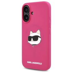 Karl Lagerfeld Originální kryt KARL LAGERFELD hardcase Silicone Choupette Head Print MagSafe KLHMP16SSCHPPLF for Apple iPhone 16 fuchsia