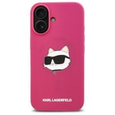 Karl Lagerfeld Originální kryt KARL LAGERFELD hardcase Silicone Choupette Head Print MagSafe KLHMP16SSCHPPLF for Apple iPhone 16 fuchsia