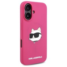 Karl Lagerfeld Originální kryt KARL LAGERFELD hardcase Silicone Choupette Head Print MagSafe KLHMP16SSCHPPLF for Apple iPhone 16 fuchsia