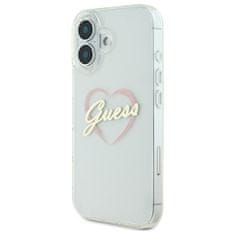 Guess Originální kryt GUESS IML Heart GUHCP16SHCHGSPT for Apple iPhone 16 , barva čirá