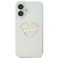 Guess Originální kryt GUESS IML Heart GUHCP16SHCHGSPT for Apple iPhone 16 , barva čirá