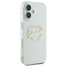 Guess Originální kryt GUESS IML Heart GUHCP16SHCHGSPT for Apple iPhone 16 , barva čirá