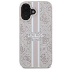 Guess Originální kryt GUESS hardcase 4G Printed Stripes MagSafe GUHMP16SP4RPSP for Apple iPhone 16 , barva růžová