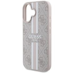 Guess Originální kryt GUESS hardcase 4G Printed Stripes MagSafe GUHMP16SP4RPSP for Apple iPhone 16 , barva růžová