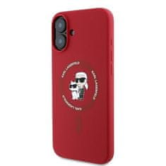 Karl Lagerfeld Originální kryt KARL LAGERFELD hardcase Silicone KC Heads Ring MagSafe KLHMP16MSCMKCRHR for Apple iPhone 16 Plus , barva červená