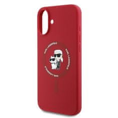 Karl Lagerfeld Originální kryt KARL LAGERFELD hardcase Silicone KC Heads Ring MagSafe KLHMP16MSCMKCRHR for Apple iPhone 16 Plus , barva červená