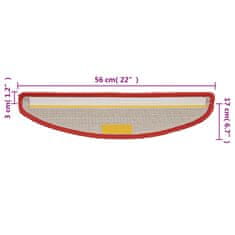 Vidaxl Nášlapy na schody 10 ks 56 x 17 x 3 cm červené