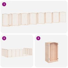 Petromila Zábrana pro psy s dvířky skládací 15 panelů 750 cm topol