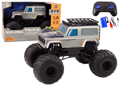 Lean-toys Velké Terénní Auto Na Dálkové Ovládání Suv 2.4G Rc 1:6 Šedivé