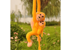 shumee Plyšový maskot Monkey s Baby Yellow 90 cm