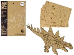 shumee Dřevěné 3D prostorové puzzle Stegosaurus vzdělávací sestava 41 kusů