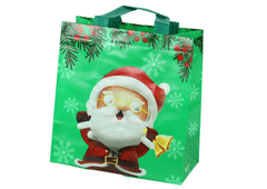 shumee Dárková taška Santa Claus zelená 23 cm x 21,5 cm x 11 cm