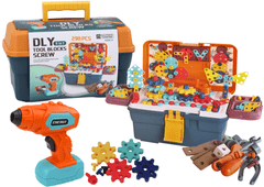 Lean-toys Stavebnice 3D Konstrukční Puzzle V Diy Krabici Roztočení Vrtačka