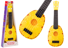 shumee Ukulele pro děti Mini kytara 4 strunná kytara s motivem ananasu žlutá 15″