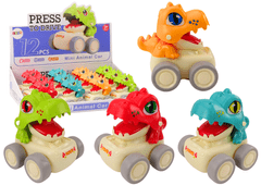 Lean-toys Autíčko Dinosaurus Jezdící S Auto Pohonem Pro Nejmladší Mix