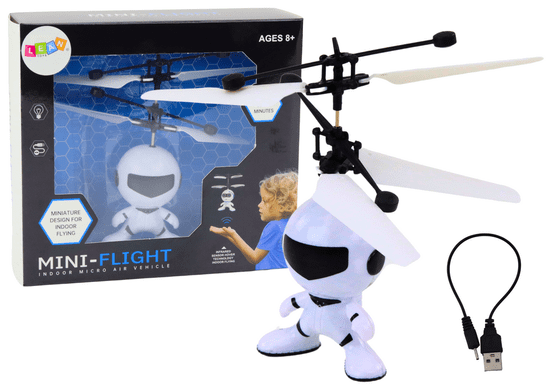 Lean-toys Létající Astronaut Ovládaný Rukou Dron Vrtulník Bílý