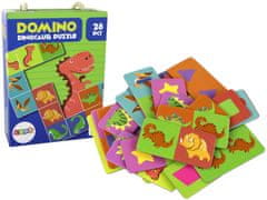 shumee Logická hra Oboustranné Domino Dinosauři Puzzle 10 cm x 5 cm 28 dílků.