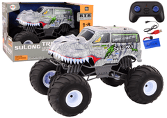 Lean-toys Velké Terénní Auto Na Dálkové Ovládání 2.4G Rc 1:6 Dinosaurus