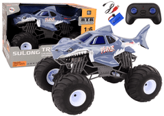 Lean-toys Velké Terénní Auto Na Dálkové Ovládání 2.4G Rc 1:6 Žralok